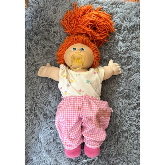 Vtg 1985 Cabbage Patch Kids Doll Coleco Xavier Roberts Signed Red Hair Pacifer - Picture 1 of 8
